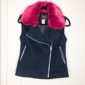 Helene of London. Pink faux fur collared vest